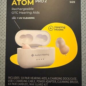 Atom Pro 2 Rechargeable Hearing Aids — Beige